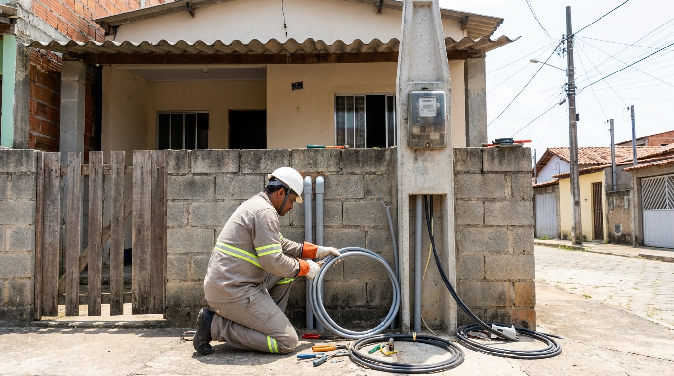Instalacao de padrao de energia residencial em Limeira‑SP